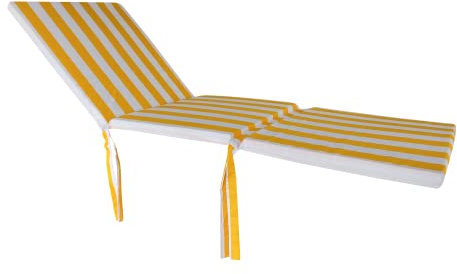 Markotex Cuscino per sdraio - lettino - sedia - SFODERABILE (Lettino in cotone, Giallo)