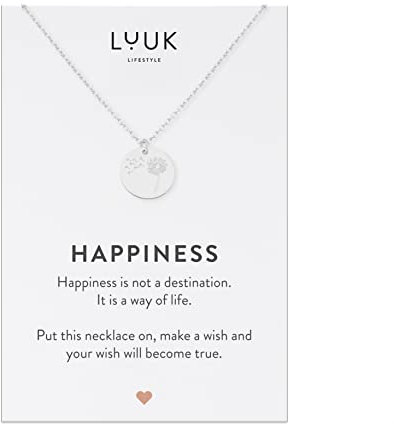 LUUK LIFESTYLE Edelstahl Halskette mit Anhänger für Damen, filigraner Schmuck, Glücksbringer, Freundschafts Kette, Geschenk für Frauen & Mädchen, Pusteblumen I Löwenzahn, silber