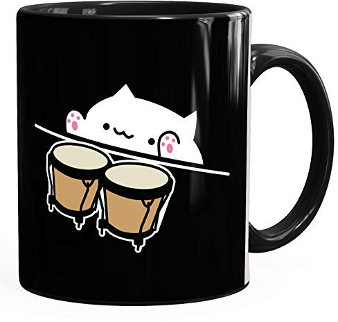 Kaffee-Tasse Bongo Cat Meme MoonWorks® schwarz unisize