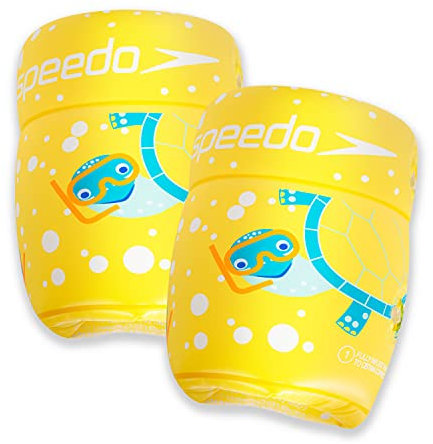 Speedo Unisex Bambini Printed Roll Up Swimming Armbands, Giallo(Empire Yellow/Turchese/Marine Blue), 2-12 Anni
