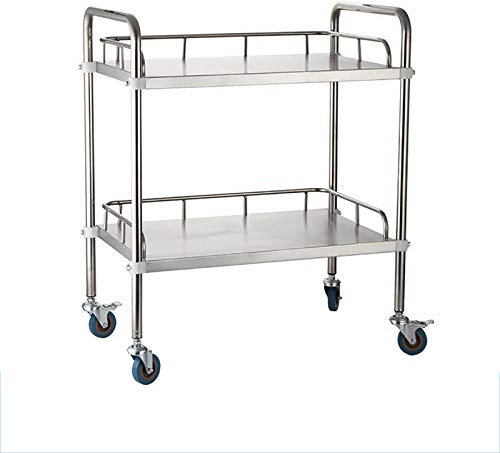 BETIME 2-Schichten-medizinischer Wagenwagen Dental Lab Cart, medizinische Ausrüstung für Edelstahl-Laborwagen