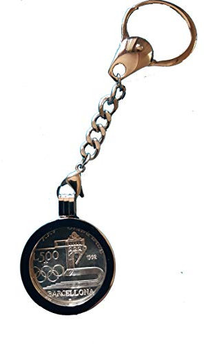 Generico OLIMPIADE DI BARCELLONA 1992 MONETA 500 LIRE D'ARGENTO INCASTONATA IN PORTACHIAVI GIOIELLO UNICO