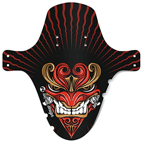 Riesel Design® 1x Mudguard - kol:OSS - XL MTB Schutzblech inkl. Kabelbinder/Stylischer MTB Schmutzfänger/Mountainbike Schutzblech als Spritzschutz für alle Radgrößen - NEU 2023/24 (Demon)