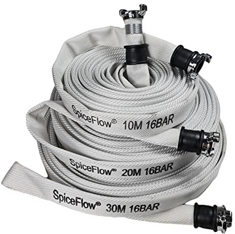 SpiceFlow Bauschlauch Industrieschlauch GEKA-kompatibel 20 Meter Feuerwehrschlauch Gartenschlauch VA-Draht 16 Bar