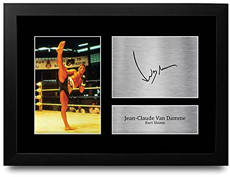 HWC Trading FR A4 Jean Claude Van Damme Kickboxer Geschenke Gedruckt, Signiert Autogramm Bild Für Film-Erinnerungsstücke-Fans - A4 Framed