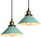 iDEGU Lámpara Colgante Retro, 22cm Vintage Lámpara de Techo Industrial Tulipa en Metal E27 Colgante de Luz para Sala de Estar Cocina Dormitorio Restaurante Comedor Pasillo (2 Piezas, Verde)