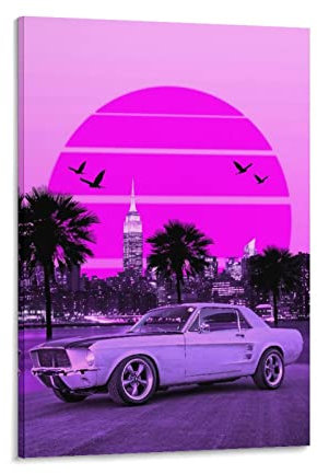 Jdm 80er Jahre Auto Synthwave Kunst Poster Dekorative Malerei Leinwand Wandkunst Wohnzimmer Poster Schlafzimmer Malerei 50 x 75 cm