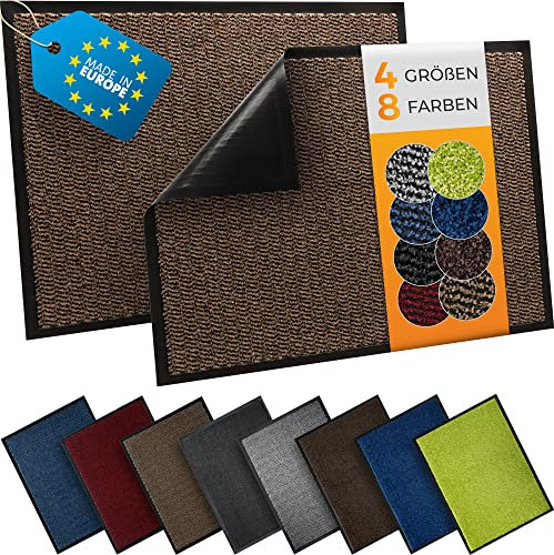 TIMELEOS Fußmatte Schmutzfangmatte mit äußerst starker Schmutz und Feuchtigkeitsaufnahme Eingangstürmatte wasserdicht (Beige, 90 x 150 cm (Rechteckig))