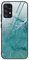MAOGE Hülle für Samsung Galaxy A53 5G, Ultradünne Gehärtetem Glas Zurück & Weich Silikon TPU Rahmen Handyhülle Glänzend Marmor Case Stoßfest Schutzhülle, Cyan-Marmor