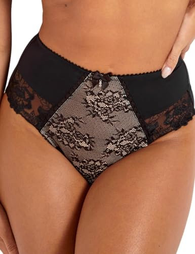 Pour Moi 3834 Sofia Lace Embroidered Deep Brief Black