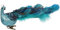 12 Teal blauen Pfau Weihnachtsschmuck mit Clip-on Feder Schwanz, Hochzeit Christbaumschmuck(1 Pack)