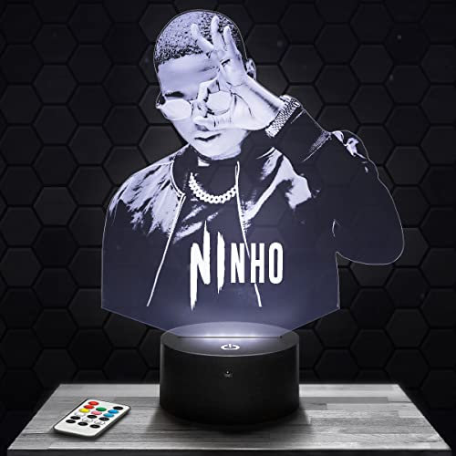 Nachttischlampe - Touch-Nachtlicht Rapper Ninho 3D-LED-Lampe Illusion, Geschenkidee Weihnachten Geburtstag Junge und Mädchen Nachttischlampe Kinder- oder Erwachsenenzimmer
