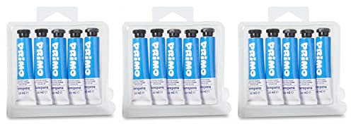 Primo 3 x 5 Tuben Aluminium 12 ml Farbe Gouache Cyan 501