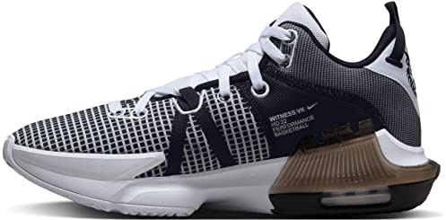 Nike Unisex Basketballschuhe, Weiß Silber Metallic Schwarz, 41 EU