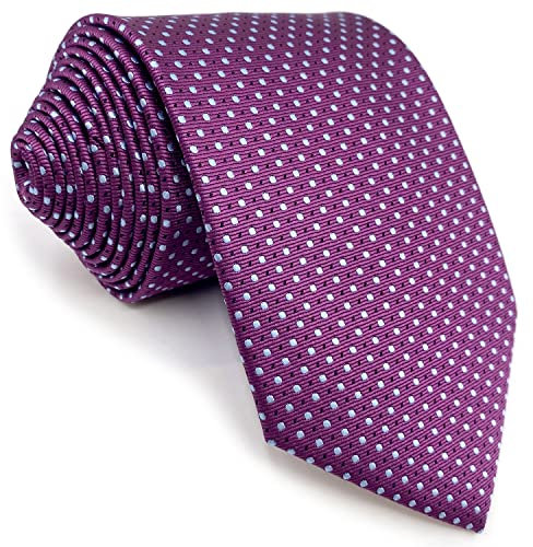 S&W SHLAX&WING Cravates pour Homme Dotty Violet à Pois Bleus Cravate Extra Longue 160cm