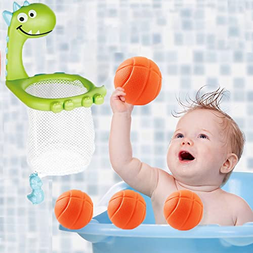 NIWWIN Bad Spielzeug Set, Fish Net Badewanne Spielzeug, Basketball Schildkröte Ozean Tiere Schwimmende Spielzeug Für Kleinkinder 2, 3, 4, 5 Jahre