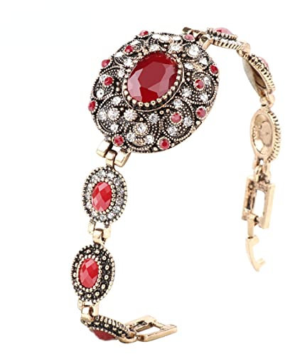 Bysonglezai Armbänder Damen Armband Frauen Geschenk Mädchen Mode Vintage Armband Für Frauen Dubai Party Geschenk Rot