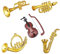 zalati Puppenhaus Musikinstrumente 5pcs Mini Spielzeug Trompete