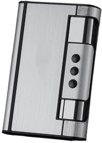 Haodada 2 In 1 Zigaretten Etui Mit Feuerzeug, Butan AnzüNder, NachfüLlbarer Wind Dichter Feuerzeug Tragbarer Zigaretten Etui HäLt 8 Zigaretten AnzüNder (Ohne Gase)