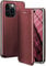 ONEFLOW Business Case für iPhone 15 Pro Handyhülle klappbar mit Standfunktion, Klapphülle Flipcase Cover Dünn, PU Leder Hülle mit Kartenfach, 360 Grad Schutzhülle, Weinrot