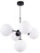 Light-Home Imperia Hängelampe - Deckenlampe für Wohnzimmer Schlafzimmer und Esszimmer- Pendelleuchte aus Metall und Glas - E14-5-Flammig - Schwarz Basis und Weiß