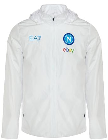 SSC NAPOLI 23/24 Veste Coupe-Vent Lourde, Blanc, M Mixte