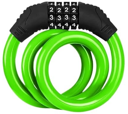 Tragbares Fahrradschloss, Kabelbinder, Zahlenschloss, Fahrradhelm, Passwortschloss, Fahrrad-Diebstahlsicherung, schlüsselloses Vorhängeschloss, Radfahren (Color : Green-01)