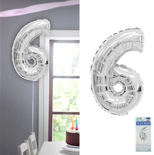 Ballons à l'hélium, pour 20/30/50 ballons, en aluminium, remplissage de gaz à l'hélium, pour fête, mariage, 1 ballon en aluminium 6 en argent