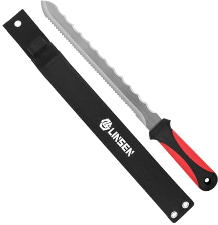 PAXLINSEN EN Gartenmesser mit Säge, 280mm Machete Messerklinge ideal für Garten, Camping und Outdoor, Großes Messer Outdoor für Wald inklusive Scheide aus Oxford-Stoff, Rot