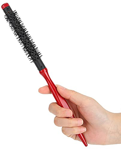 LIZEALUCKY Kleine Rundbürste zum Föhnen Rollerkamm Holzspitze Griff kleine Quiff Rollerbürste Nylonborsten Haarstyling Bürstenkamm (23mm)