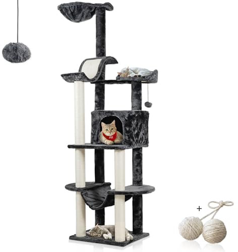 Rohrschneider Kratzbaum Travel mit integriertem Spielball und Hängematte für Katzen