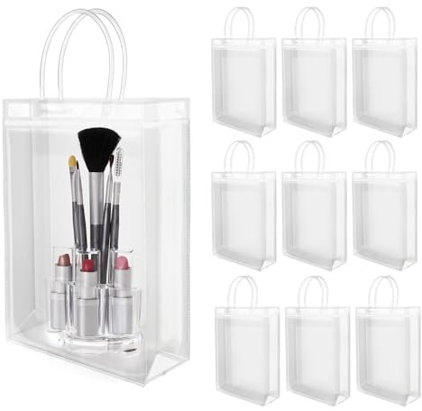 Sacs Cadeaux Transparents, Paquet de 10, 23 x 17 x 6 cm - Sacs d'Emballage et de Transport Pour Cadeaux