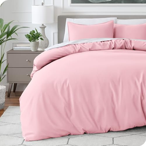 Bare Home - Set copripiumino singolo e 1 federa, in materiale morbidissimo, leggero e di alta qualità, 1800 fili (singolo, rosa chiaro)