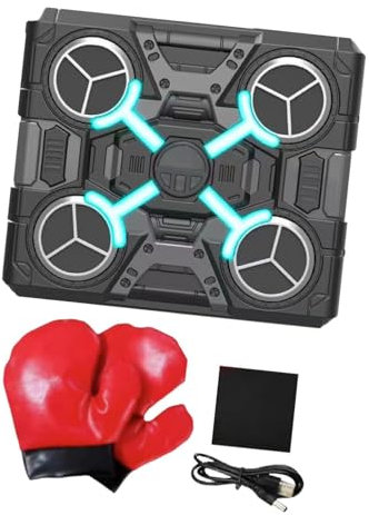 Harilla Musik-Boxmaschine, Boxtrainer, Sanda, Haushalt, mit Handschuhen, Übungsmusik-Boxmaschine, Wandziel-Stanzpolster, Ohne Bluetooth