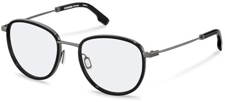 Rodenstock ROUNDED Titan Brillen in Black, Grey für Herren, Brille mit Sehstärke, optional mit Sonnenbrillen tönung oder Blaulichtfilter (Modell R8034)