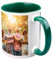 Copykrea – Taza personalizada con tu foto | Categoría AAA | Apta para microondas y lavavajillas | 350ml | Interior verde