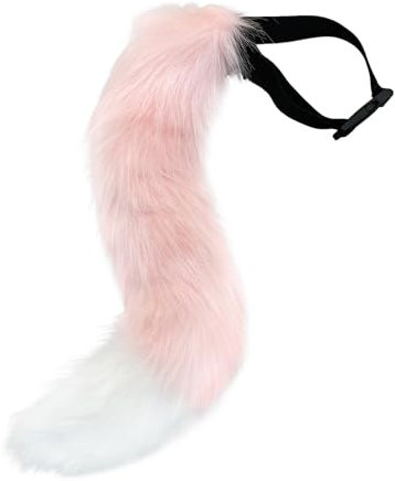 Fuchsschwanz Kunstpelz Tier Fuchs Wolf Katze Kostüm Schwanz 50cm Plüsch Tierschwanz Kunstfell Wolfsschwanz Katzewanz Karneval Halloween Party Dress Up Fasching Mottoparty Verkleidung (Rosa)