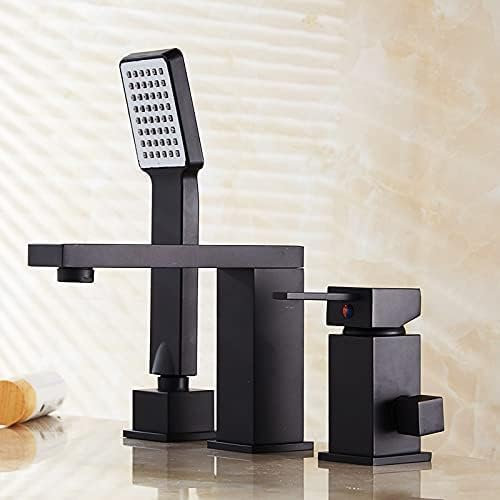 Rubinetti Per Vasca Da Incasso Neri Rubinetto Per Vasca A 3 Fori Caldo Freddo Con Doccetta Miscelatore In Ottone Cromato