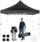 HOTEEL Pavillon 3x3,Silberbeschichtete UV-Geschützte Faltpavillon,wasserdichte Gazebo,Pavillon Faltbar für Camping und Partys,Bonus 4 Windseile + 8 Erdspieße + 4 Sandsäcken (Schwarz)