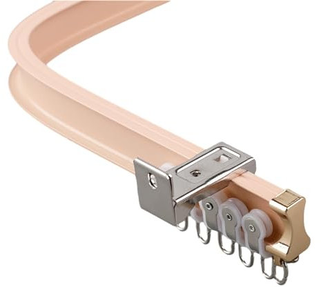 Robuste, Gebogene Vorhangschienen For Die Wand,Biegbare Vorhangschiene For Erkerfenster For Den Balkon,Flexibles Gleitschienensystem For Raumteiler,Verschiebbare Eck-Duschvorhangstange Zur Wandmontage
