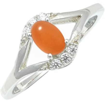 JEWELFORCE Pfirsichfarbener Mondstein-Edelstein-Bandring, Sterlingsilber, ring für Männer und Frauen, Bandring in allen Größen, Schmuck JSR-1243BR25_(71 (22.6))