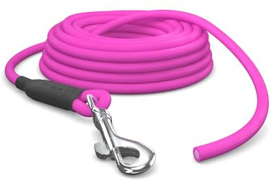 10m Schleppleine Hunde, Wasserfeste Hundeleine Rundleine mit Handschlaufe, Robuste Freilauf-Trainingsleine pink, bis 35kg
