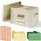 Vienrose Organizador de Tarjetas de Felicitación, Caja de Almacenamiento Organizadora Plegable con 20 Divisores Ajustables de Almacenamiento Recetas Fotos Sobres Facturas Discos de Vinilo, Beige