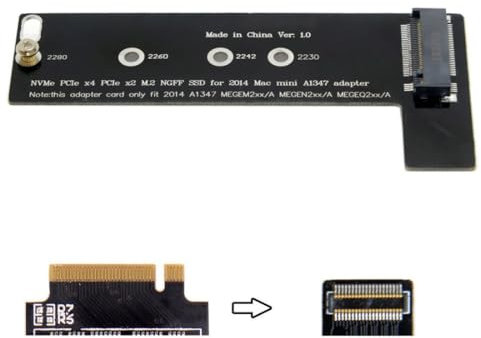 chenyang M.2 PCIE NVME/AHCI SSD a MACbook Mini Interner SSD Upgrade Ampliación Adaptador de Ampliación para MacBook Mini A1347 MEGEN2 MEGEM2 MEGEQ2 MEGEQ2 2