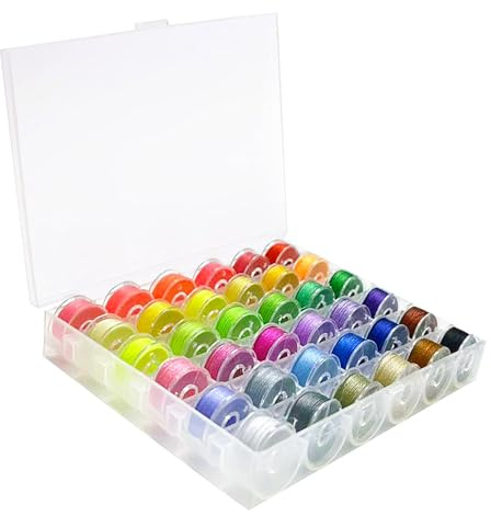 Amtvuzy 36pcs Polyester Plastic Sewing Thread bobbins Set