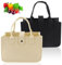 Xmart 2 Stück Filztasche Khaki und Schwarz 30x20x18 cm Filztaschen Shopper Robust und Langlebig Filztasche Klein Faltbar Filztaschen Geeignet Zum Picknicken Einkaufen Reisen und Arbeiten