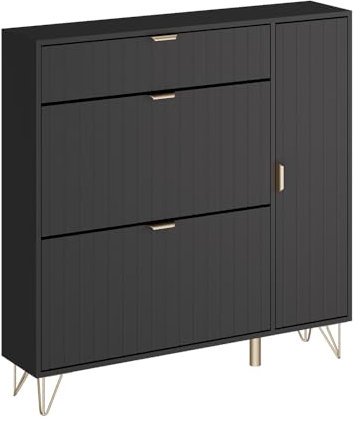 Vicco Schuhschrank Helge, Schwarz, 108 x 107.5 cm