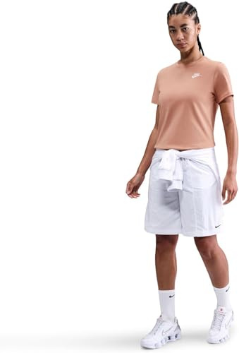 NIKE Maglietta da Donna W NSW Club SS, Oro Rosa/Bianco, M, Oro Rosa/Bianco, M