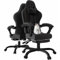 Devoko 'BelDurante Corniche' Chaise Gaming Tissu avec Coussin à Ressorts ensachés, Racing Chair avec Repose-Pieds, Chaise de Bureau Informatique de Massage avec accoudoirs Linkage, Noir