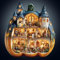 Wooden Puzzle for Adults, 245 Pieces Unique Shaped Pumpkin Bear's House Jigsaw Puzzles, Wood Adult Puzzle with Gift Box, Christmas Birthday Gifts for Friends Family (L-13.4 * 12.4in)